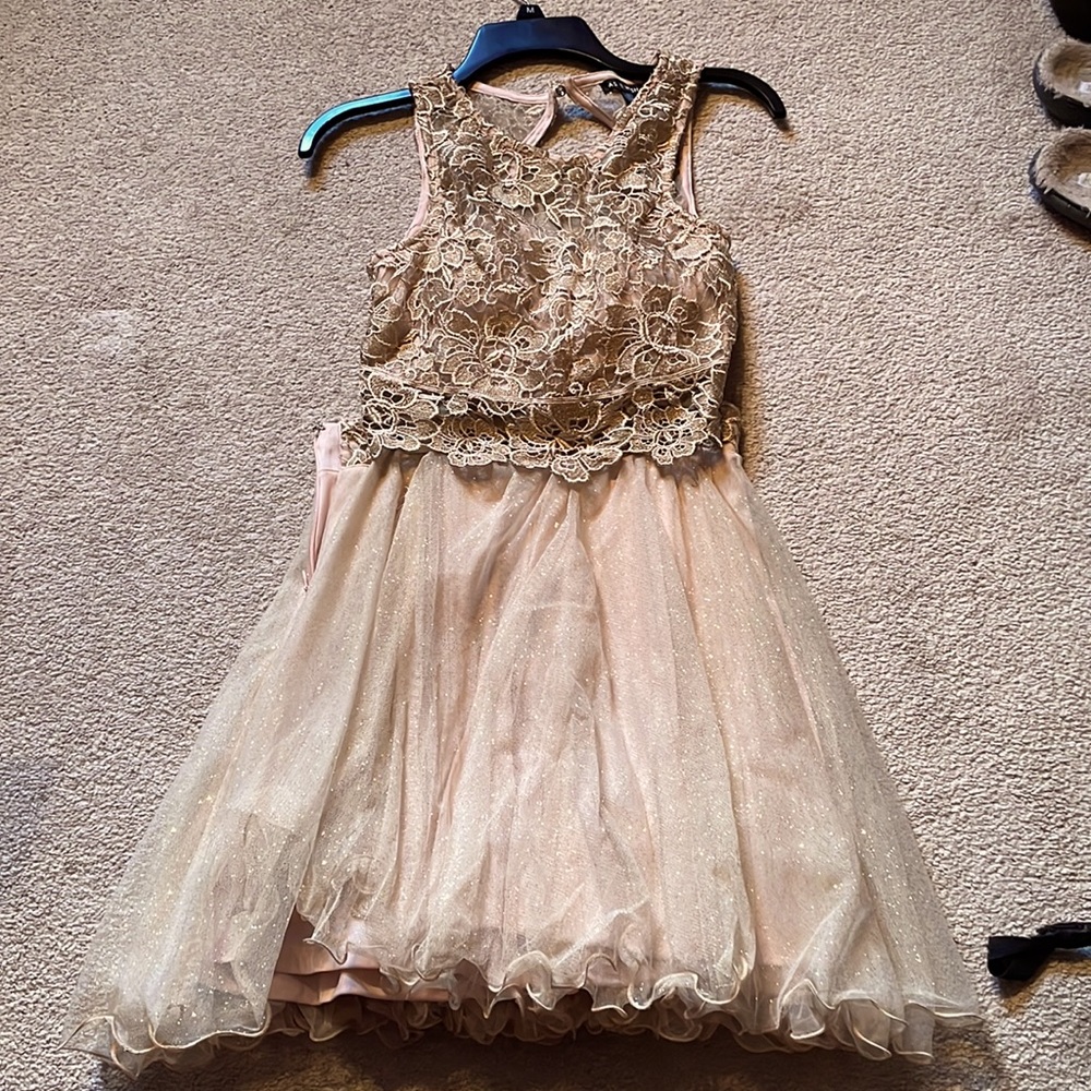 As U Wish pink and gold two piece dress